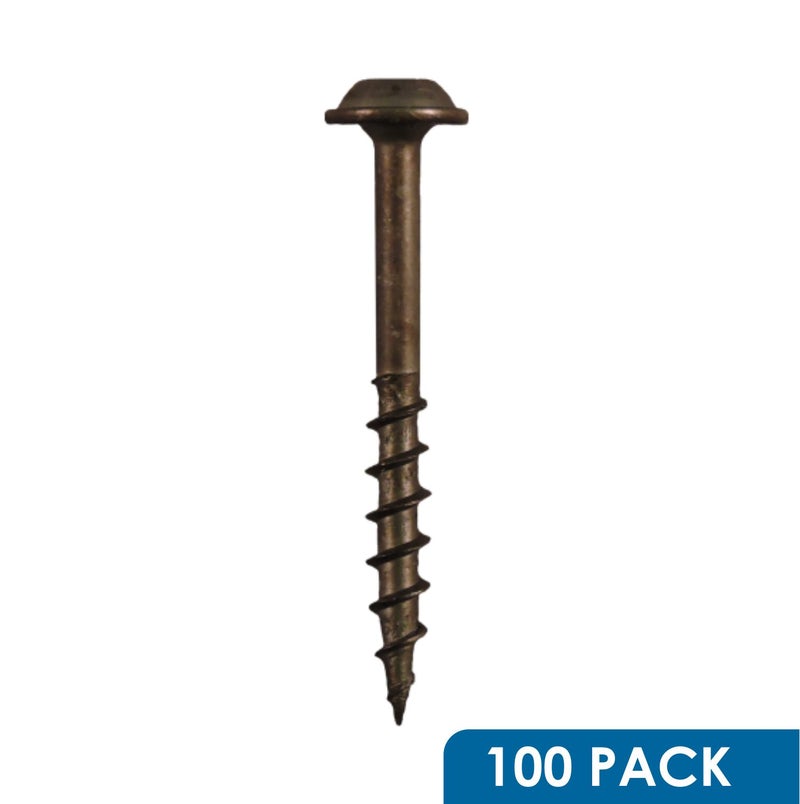 Rok Hardware #8 x 1 Pocket Hole Deck Screws Square Drive Round Washer Head Wood Deep Coarse 100 Pack - Image 3